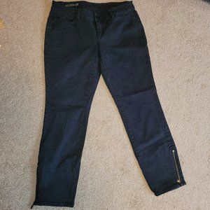 Ann Taylor Black Zippered Ankle Jeans 10